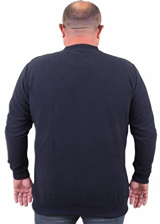 Starbattal Büyük Beden Selanik V Yaka Classic Sweat 23201 LACIVERT