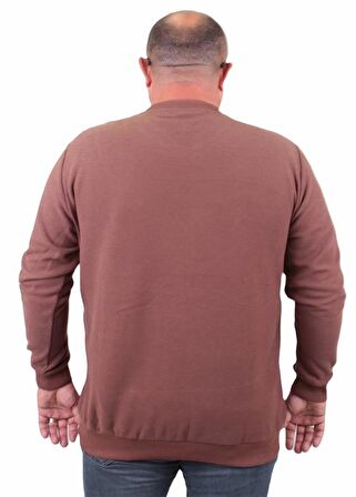 Starbattal Büyük Beden Selanik V Yaka Classic Sweat 23201 TABA