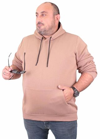 Starbattal Büyük Beden Erkek Basic Sweat Kapüşonlu 11700 S.KAHVE