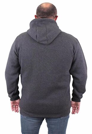 Starbattal Büyük Beden Unisex Kapüşonlu 3ip Sweat 11701 ANTRASİT MELANJ