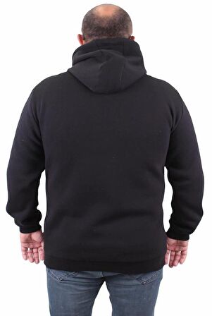 Starbattal Erkek Büyük Beden Kapuşonlu Sweat Prstge Paris 23208 SIYAH
