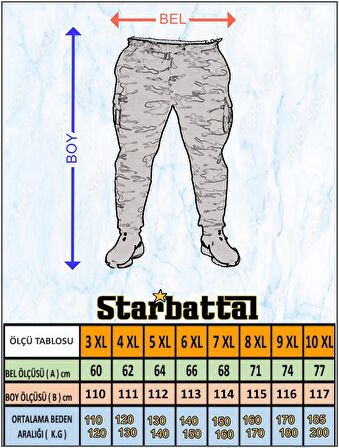 Starbattal Büyük Beden Classic Eşofman Altı Fermuarlı Cep 22500 GRI MELANJ