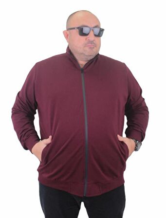 Starbattal Büyük Beden Basic Mevsimlik Fermuarlı Sweatshirt 22750 MURDUM