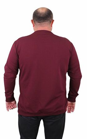 Starbattal Büyük Beden Sıfır Yaka Classic Sweat 23216 MURDUM