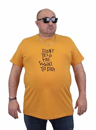 Starbattal Erkek Büyük Beden Sıfır Yaka Tişört Cool Boys 24125 HARDAL