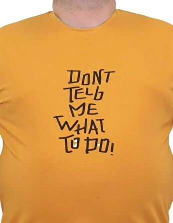 Starbattal Erkek Büyük Beden Sıfır Yaka Tişört Cool Boys 24125 HARDAL