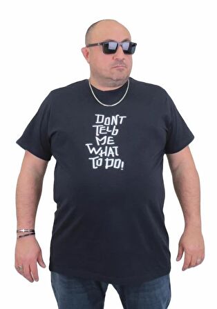 Starbattal Erkek Büyük Beden Sıfır Yaka Tişört Cool Boys 24125 LACIVERT