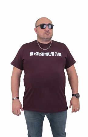 Starbattal Erkek Büyük Beden Sıfır Yaka Tişört Dream 24140 MURDUM
