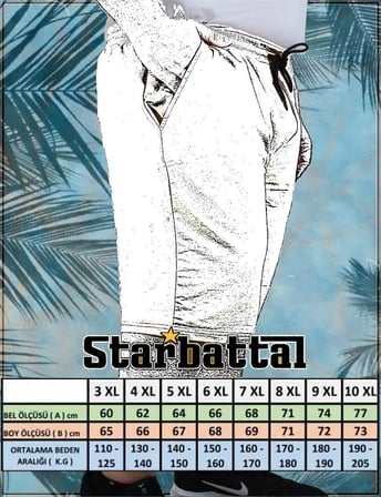 Starbattal Erkek Büyük Beden Penye Şort Run Your City 24634 HARDAL