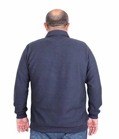 Starbattal Erkek Büyük Beden Polo Yaka Sweat Flota Cep 24407 LACIVERT