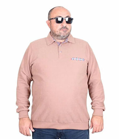 Starbattal Erkek Büyük Beden Polo Yaka Sweat Flota Cep 24407 S.KAHVE
