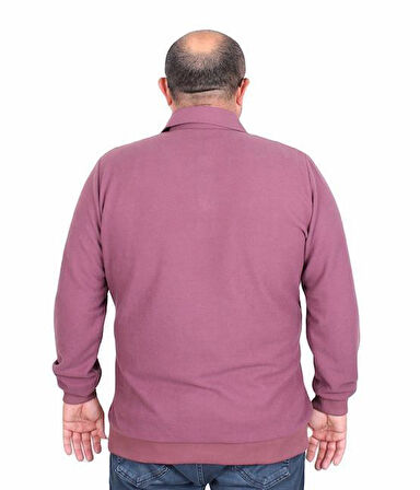 Starbattal Erkek Büyük Beden Polo Yaka Sweat Feel Good 24408 Eflatun