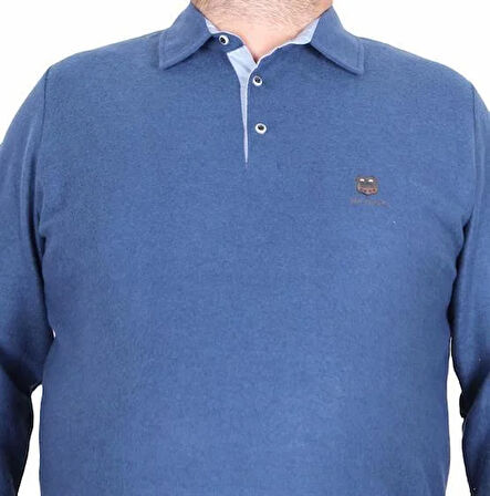 Starbattal Erkek Büyük Beden Polo Yaka Sweat Moc Grande 24410 Marin