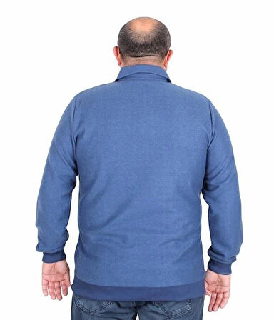 Starbattal Erkek Büyük Beden Polo Yaka Sweat Moc Grande 24410 Marin
