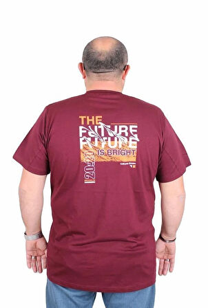 Starbattal Erkek Büyük Beden Sıfır Yaka Tişört The Future 25138 MURDUM