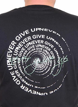 Starbattal Erkek Büyük Beden Sıfır Yaka Tişört Never Give Up 25140 SIYAH