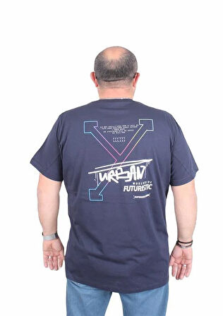 Starbattal Erkek Büyük Beden Sıfır Yaka Tişört Urban 25142 LACIVERT