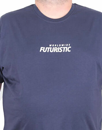 Starbattal Erkek Büyük Beden Sıfır Yaka Tişört Urban 25142 LACIVERT