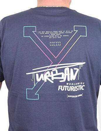 Starbattal Erkek Büyük Beden Sıfır Yaka Tişört Urban 25142 LACIVERT