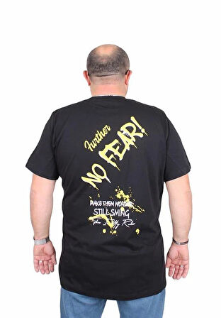Starbattal Erkek Büyük Beden Sıfır Yaka Tişört No Fear 25143 SIYAH