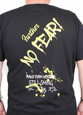 Starbattal Erkek Büyük Beden Sıfır Yaka Tişört No Fear 25143 SIYAH