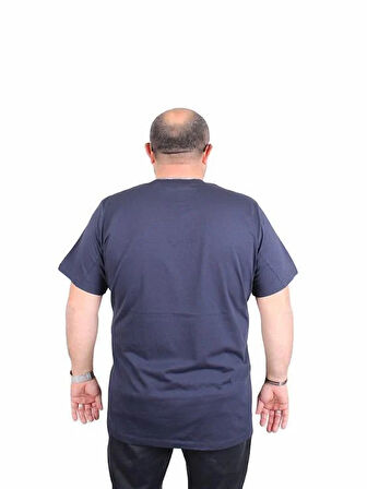 Starbattal Erkek Büyük Beden Sıfır Yaka Tişört Different 25148 LACIVERT