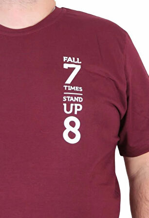 Starbattal Erkek Büyük Beden Sıfır Yaka Tişört Stand Up 25158 MURDUM