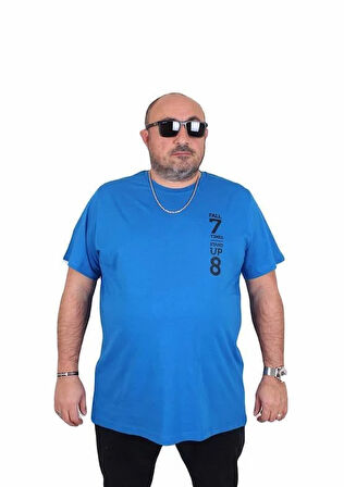 Starbattal Erkek Büyük Beden Sıfır Yaka Tişört Stand Up 25158 SAKS