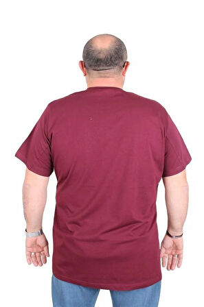 Starbattal Erkek Büyük Beden Sıfır Yaka Tişört Stay Strong 25159 MURDUM