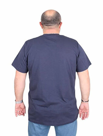 Starbattal Erkek Büyük Beden Sıfır Yaka Tişört Sport 25162 LACIVERT