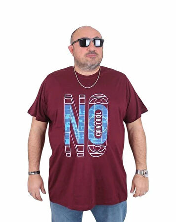 Starbattal Erkek Büyük Beden Sıfır Yaka Tişört No Control 25172 MURDUM