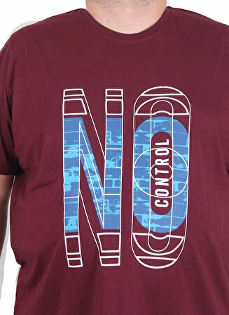 Starbattal Erkek Büyük Beden Sıfır Yaka Tişört No Control 25172 MURDUM