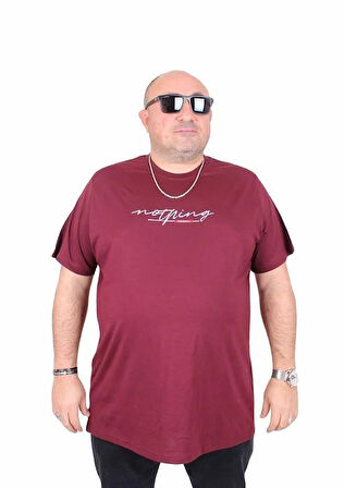 Starbattal Erkek Büyük Beden Sıfır Yaka Tişört Nothing 25173 MURDUM