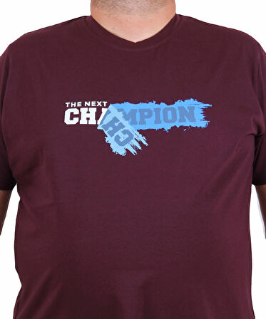 Starbattal Erkek Büyük Beden Sıfır Yaka Tişört Champion 25180 MURDUM