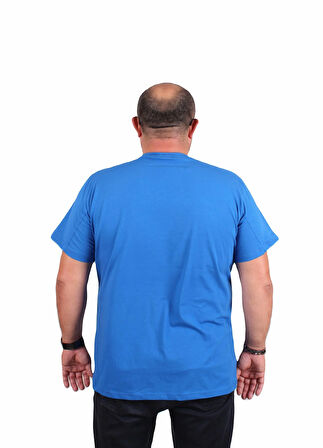 Starbattal Erkek Büyük Beden Sıfır Yaka Tişört Re-Born 25185 SAKS