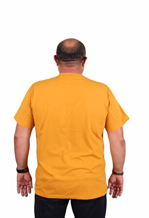Starbattal Erkek Büyük Beden Sıfır Yaka Tişört Palm Beach 25188 HARDAL