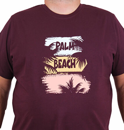 Starbattal Erkek Büyük Beden Sıfır Yaka Tişört Palm Beach 25188 MURDUM