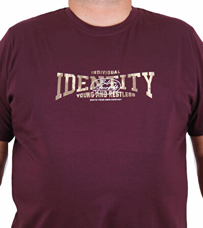 Starbattal Erkek Büyük Beden Sıfır Yaka Tişört Identity 25189 MURDUM