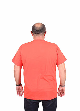 Starbattal Erkek Büyük Beden Sıfır Yaka Tişört Beach Party 25191 Nar Çiçeği