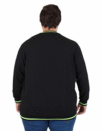 Starbattal Erkek Büyük Beden Sıfır Yaka Triko Kazak Diamond 25200 SIYAH