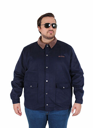 Starbattal Büyük Beden Gabardin Mont Chaqueta Abrigo 25902 LACIVERT