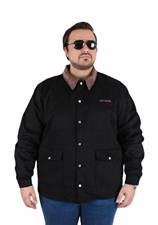 Starbattal Büyük Beden Gabardin Mont Chaqueta Abrigo 25902 SIYAH