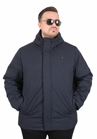 Starbattal Erkek Büyük Beden Kapüşonlu Mont Lujo 2504 LACIVERT