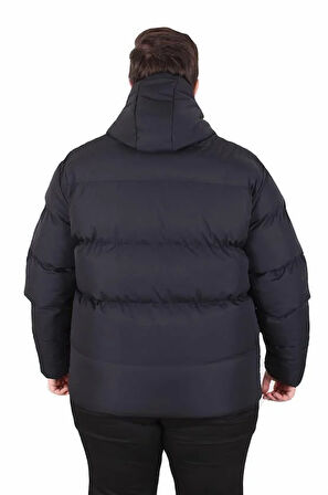 Starbattal Erkek Büyük Beden Kapüşonlu Mont Lusso 2505 SIYAH