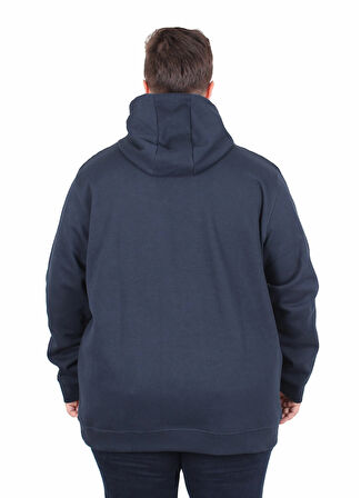 Starbattal Büyük Beden Kapüşonlu Sweat Double Face Winter 25700 LACIVERT