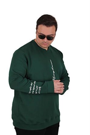 Starbattal Büyük Beden Bisiklet Yaka Sweat Double Face 25707 NEFTI