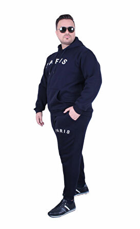Starbattal Erkek Büyük Beden 3 İplik Eşofman Takım Paris TK25609 LACIVERT