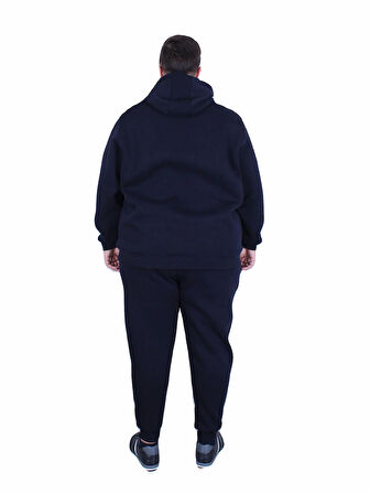 Starbattal Erkek Büyük Beden 3 İplik Eşofman Takım Paris TK25609 LACIVERT