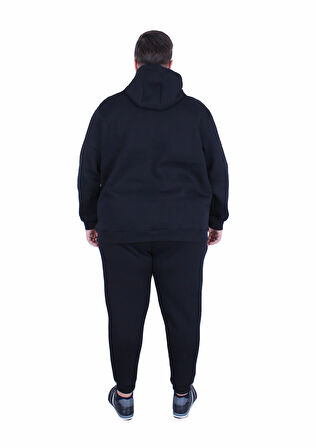 Starbattal Erkek Büyük Beden 3 İplik Eşofman Takım Paris TK25609 SIYAH