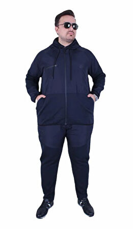 Starbattal Büyük Beden Double Face Sıvamalı Eşofman Takım M.G TK25608 LACIVERT